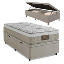 Ver imagem 1 de Cama Box Baú Solteiro Cristal Molas Ensacadas Bege