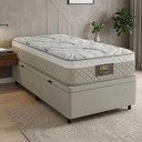 Ver imagem 2 de Cama Box Baú Solteiro Cristal Molas Ensacadas Bege