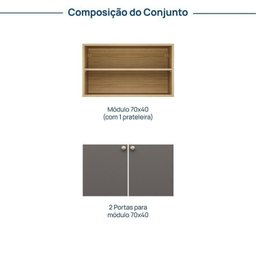 Módulo 70x40 2 Portas Frame CabeCasa MadeiraMadeira - 3