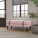 Ver imagem 3 de Banco Estofado Viena 1,20m Suede Rosa Bebe - Clique Decor