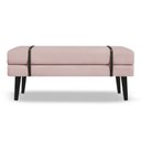 Ver imagem 2 de Banco Estofado Viena 1,20m Suede Rosa Bebe - Clique Decor