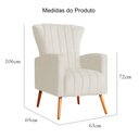 Ver imagem 5 de Poltrona Decorativa para Sala Melinda Linho Bege - Fm