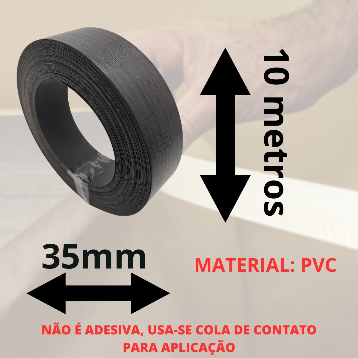 Fita de Borda Pvc Madeirado Metropole Design Duratex 35mm X 10m Moveis Acabamento Resistente - 3