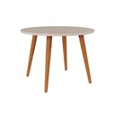 Ver imagem 1 de Mesa de Sala Jantar Dani Madeira Maciça C/tampo Madeirado Vidro 109cm Madeirado/off White - Cimol