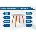 Ver imagem 4 de Mesa de Sala Jantar Dani Madeira Maciça C/tampo Madeirado Vidro 109cm Madeirado/off White - Cimol