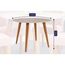 Ver imagem 5 de Mesa de Sala Jantar Dani Madeira Maciça C/tampo Madeirado Vidro 109cm Madeirado/off White - Cimol