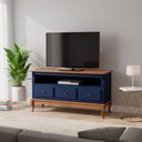 Ver imagem 1 de Rack para TV até 60 Polegadas 150 cm 3 Gavetas Pés Luis Xv em Madeira + Nicho