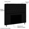 Cabeceira Queen Cama Box 160x128cm Turquesa Corano Preto DC - 4