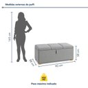 Ver imagem 3 de Puff Baú Solteiro Base Madeira Maciça 90cm Loft