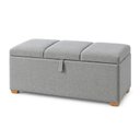 Ver imagem 2 de Puff Baú Solteiro Base Madeira Maciça 90cm Loft