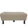 Recamier Baú Luis Xv Capitonê Retrô 180cm Suede Bege Pés Madeira Ms Decor - 3