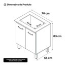 Ver imagem 4 de Balcão para Cooktop Jady 70cm 02 Portas com Tampo Recortado Branco - Desk Design
