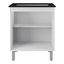 Ver imagem 5 de Balcão para Cooktop Jady 70cm 02 Portas com Tampo Recortado Branco - Desk Design
