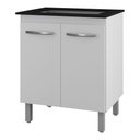 Ver imagem 1 de Balcão para Cooktop Jady 70cm 02 Portas com Tampo Recortado Branco - Desk Design