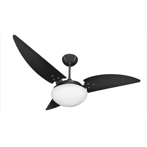 Ventilador de Teto Noronha Preto Com 3 Pás de MDF 110V+Controle Ventex