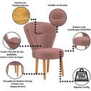 Ver imagem 4 de Cadeira Estofada para Mesa de Jantar Recepção Camarim Ergonômica Pés de Madeira Resistente