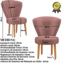 Ver imagem 3 de Cadeira Estofada para Mesa de Jantar Recepção Camarim Ergonômica Pés de Madeira Resistente