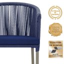 Ver imagem 3 de Mesa com 4 Cadeiras de Jantar Roma 100cm e Noronha em Aluminío Fendi Corda Nautica Estofado 10 Trama
