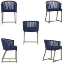 Ver imagem 5 de Mesa com 4 Cadeiras de Jantar Roma 100cm e Noronha em Aluminío Fendi Corda Nautica Estofado 10 Trama