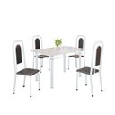Ver imagem 2 de Conjunto Sala de Jantar com 4 Cadeiras Lara Branco/Preto