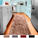 Ver imagem 1 de Tapete Passadeira Felpudo Macio e Fofinho Bege Universal para Cozinha, Sala e Corredor Casa Dona