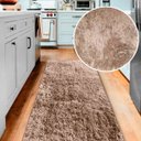 Ver imagem 2 de Tapete Passadeira Felpudo Macio e Fofinho Bege Universal para Cozinha, Sala e Corredor Casa Dona