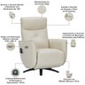 Poltrona de Massagem Reclinável Elétrica com Aquecimento Bravinni L07 Couríssimo Bege - Lyam Decor - 3