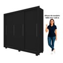 Ver imagem 5 de Guarda-Roupa Casal 3 Portas com Pés 100% MDF Roma