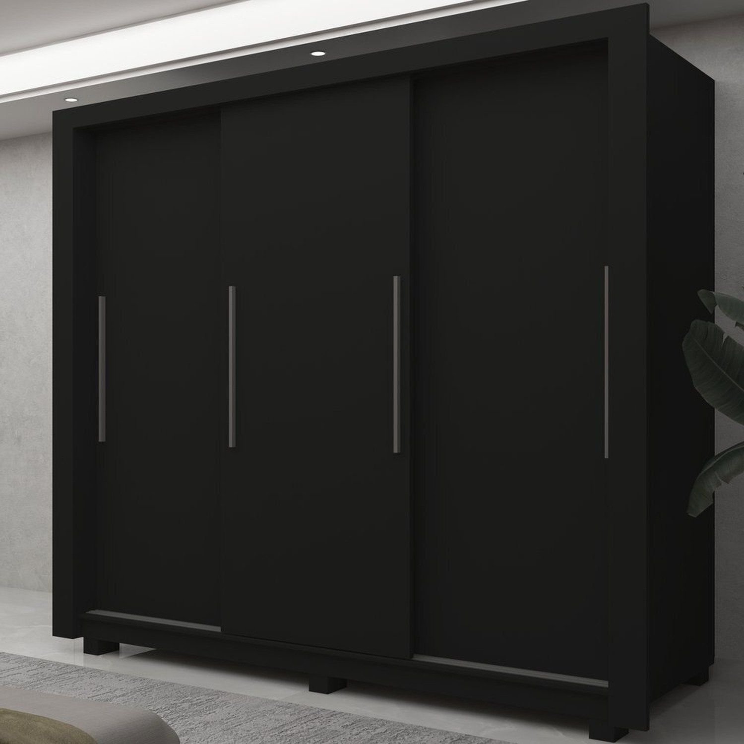 Guarda-Roupa Casal 3 Portas com Pés 100% MDF Roma Yescasa | MadeiraMadeira