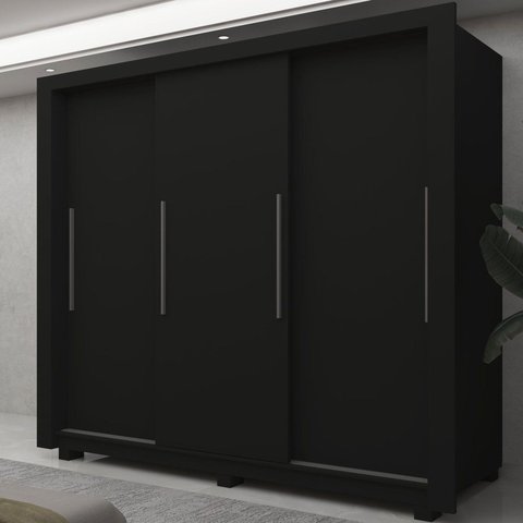 Guarda-Roupa Casal 3 Portas com Pés 100% MDF Roma