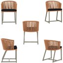 Ver imagem 5 de Mesa com 4 Cadeiras de Jantar Roma 100cm e Noronha em Aluminío Fendi Corda Nautica Estofado 12 Trama
