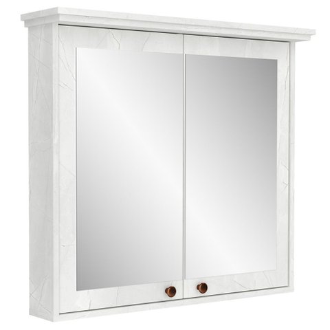 Armário para Banheiro com Espelho 2 Portas 80cm Malezia B06 Cristal - Lyam Decor