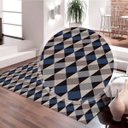 Ver imagem 2 de Tapete Antiderrapante Mosaico Casa Moderna 140x200cm Cinza Casa Dona