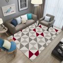Ver imagem 2 de Tapete Sala Standard Geométrico Triângulos Antiderrapante 100x140cm Cinza e Vinho Casa Dona