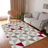 Tapete Sala Standard Geométrico Triângulos Antiderrapante 100x140cm Cinza e Vinho Casa Dona - 3