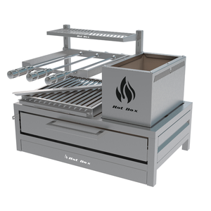 Parrilla para Bancada 74x45 com Grelha Argentina + 3 Espetos