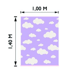Tapete para Quarto Céu Infantil Antiderrapante 1,00Mx1,40M Lilás Casa Dona - 3