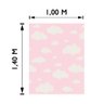 Tapete para Quarto Céu Infantil Antiderrapante 1,00Mx1,40M Rosa Casa Dona - 3