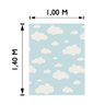 Tapete para Quarto Céu Infantil Antiderrapante 1,00Mx1,40M Azul Casa Dona - 3