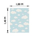 Ver imagem 3 de Tapete para Quarto Céu Infantil Antiderrapante 1,00Mx1,40M Azul Casa Dona