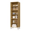 Ver imagem 5 de Paneleiro Duplo com Portas de Vidro Moldurada Copenhague Bege/Ipê/Sabbia