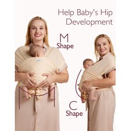 Momcozy Sling para Bebê Airmesh Bege, Leve e Ergonômico, 8-35 Lbs - 5