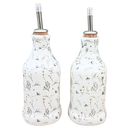 Ver imagem 1 de Kit Galheteiro Porcelana Branca Decorada Arabescos:2 Peças