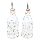 Ver imagem 3 de Kit Galheteiro Porcelana Branca Decorada Arabescos:2 Peças
