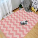 Ver imagem 1 de Tapete Sala Quarto ou Escritório Chevron Aintederrapante 1,4 x 2,0 M Rosa e Bege Moderno Casa Dona