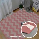 Ver imagem 2 de Tapete Sala Quarto ou Escritório Chevron Aintederrapante 1,4 x 2,0 M Rosa e Bege Moderno Casa Dona