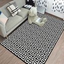 Ver imagem 3 de Tapete Labirinto Sala e Quarto Geométrico 2,0 x 1,4M Antiderrapante Preto e Branco Casa Dona