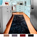 Ver imagem 1 de Tapete Passadeira Felpudo Macio e Fofinho Preto Universal para Cozinha, Sala e Corredor Casa Dona