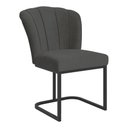 Ver imagem 3 de Cadeira Jantar Flor Mesa Cozinha Reforçada Base Metal Preta Cor:cinza