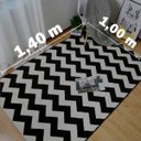 Ver imagem 4 de Tapete Sala Quarto ou Escritório Chevron Aintederrapante 1,4 x 2,0 M Preto Branco Moderno Casa Dona